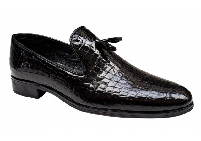 Mocasini barbatesti, piele naturala, Negru Croco, GKR17CRN